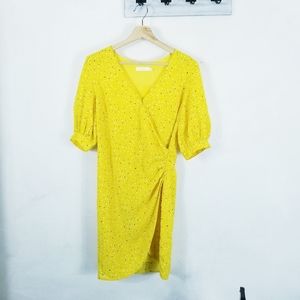 Lush lemon yellow Dress Large polka dot NEW summer beach casual Lush